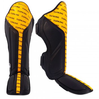 Top King "Full Impact Double Tone" Защита Голени Тайский Бокс Yellow-Black